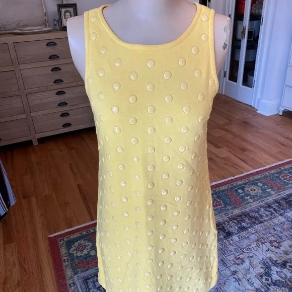 Juicy Couture Yellow Sleeveless Polka Dot Dress - Size S - Picture 2 of 10